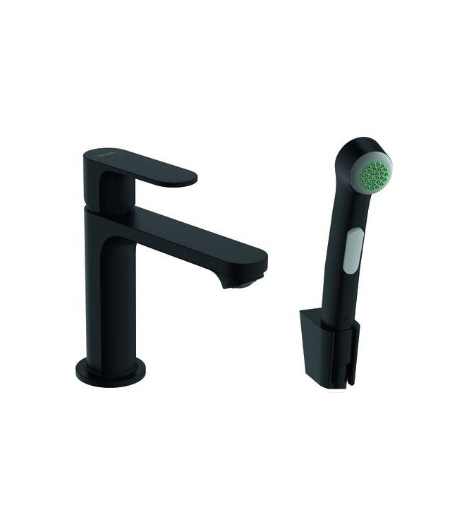 72215 REBRIS S SINGLE LEVER BASIN MIXER W/BIDET SPOUT MATT BLACK