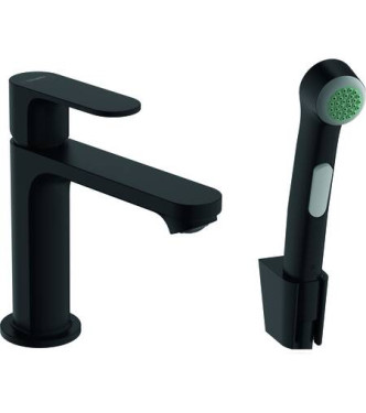 72215 REBRIS S SINGLE LEVER BASIN MIXER W/BIDET SPOUT MATT BLACK