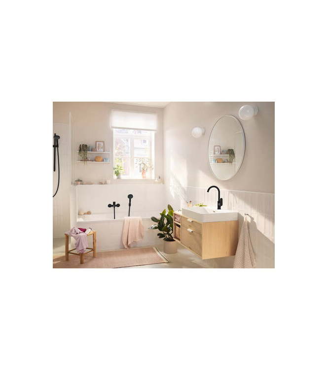 72536 REBRIS S MISCELATORE MONOCOMANDO LAVABO C/BOCCA GIR. NERO OPACO