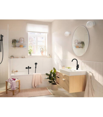 72536 REBRIS S MISCELATORE MONOCOMANDO LAVABO C/BOCCA GIR. NERO OPACO