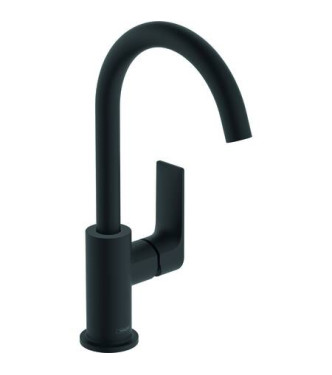 72576 REBRIS E SINGLE-LEVER BASIN MIXER W/TURNING SPOUT MATT BLACK