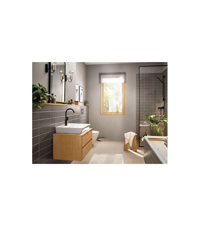 72576 REBRIS E SINGLE-LEVER BASIN MIXER W/TURNING SPOUT MATT BLACK