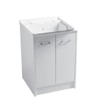 Colavene DL6060B – Lavatoio 60x60 cm con Vasca in ABS e Mobile Bianco