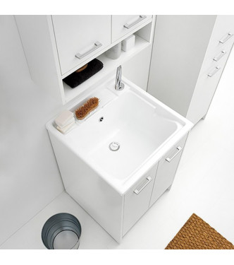 Colavene DL6050B – Lavatoio 60x50 cm con Vasca in ABS e Mobile Bianco