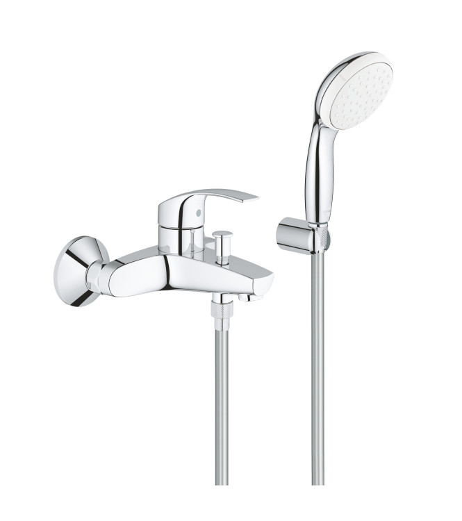 EUROSMART  MISCELATORE MONOCOMANDO VASCA/DOCCIA CON SET DOCCETTA CARTUCCIA 35mm CROMO