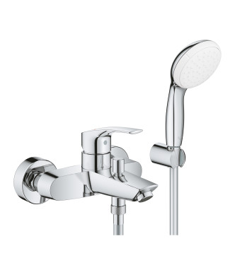 EUROSMART  MISCELATORE MONOCOMANDO VASCA/DOCCIA CON SET DOCCETTA CROMO