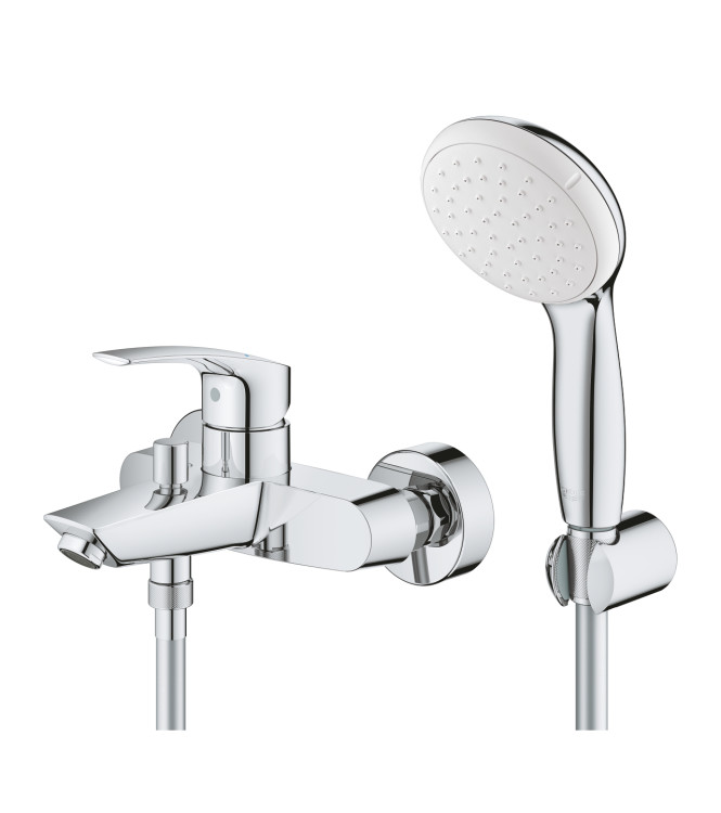 EUROSMART  MISCELATORE MONOCOMANDO VASCA/DOCCIA CON SET DOCCETTA CROMO