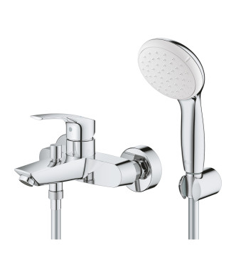 EUROSMART  MISCELATORE MONOCOMANDO VASCA/DOCCIA CON SET DOCCETTA CROMO