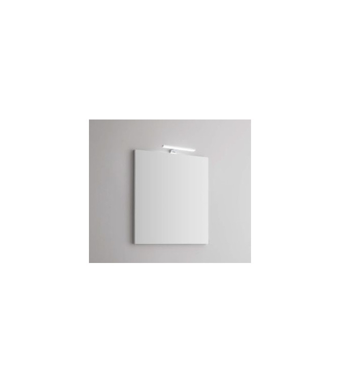 Mobile Bagno Sospeso Petit Base a 2 Cassetti, Lavabo, Specchio e Faretto LED - 105 x 45 cm bianco lucido