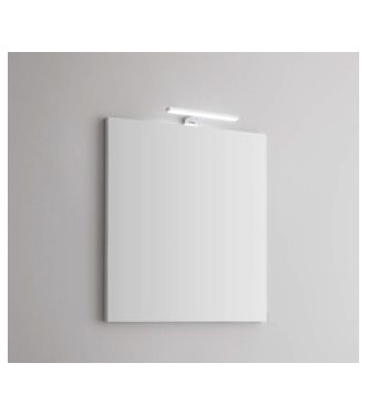 Mobile Bagno Sospeso Petit Base a 2 Cassetti, Lavabo, Specchio e Faretto LED - 105 x 45 cm bianco lucido