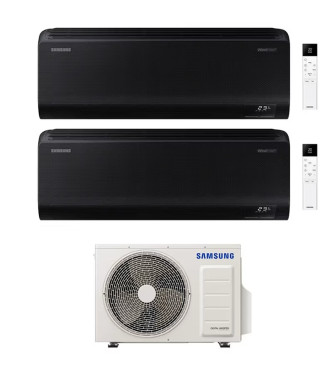 Condizionatore Samsung WindFree Black 7000+7000 BTU Dual Split Inverter Wi-Fi  A+++/A++ AJ050TXJ2KG/EU