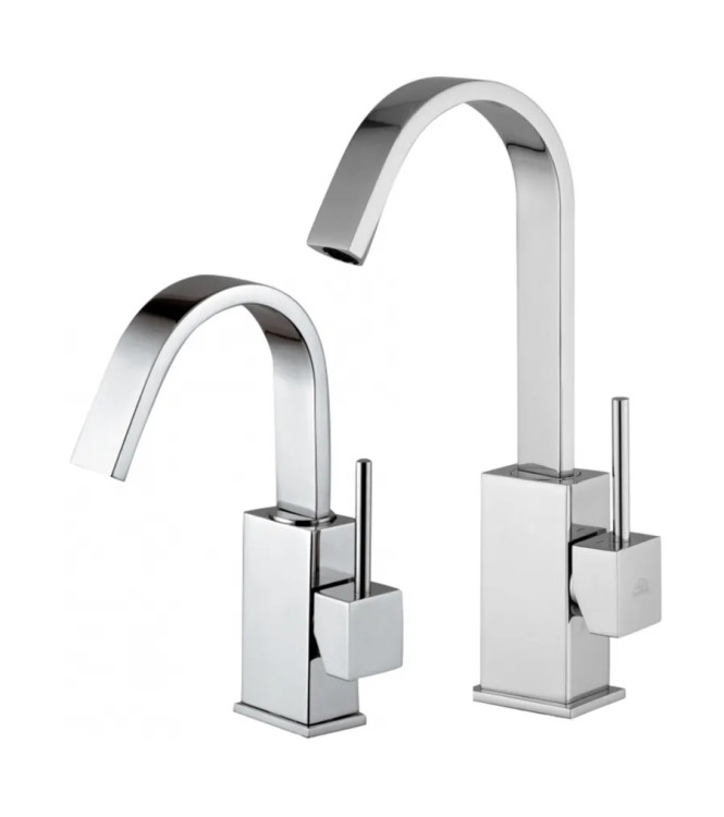 Set miscelatore lavabo e bidet con canna orientabile e leva asta cromato - Level di Paffoni
