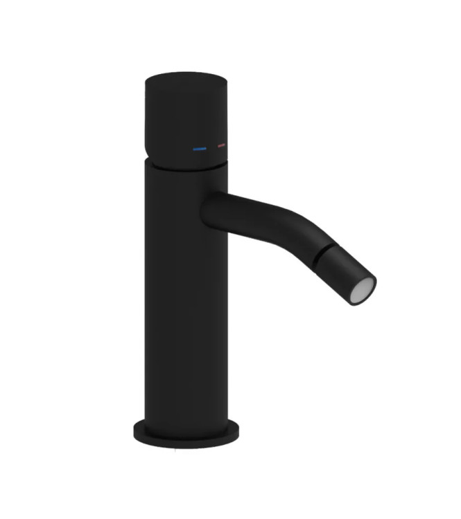 Set miscelatore lavabo e bidet senza leva con incasso doccia con deviatore nero opaco - Light di Paffoni