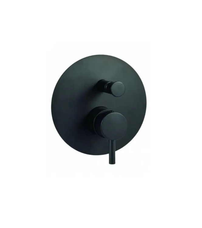 Set miscelatore lavabo e bidet senza leva con incasso doccia con deviatore nero opaco - Light di Paffoni