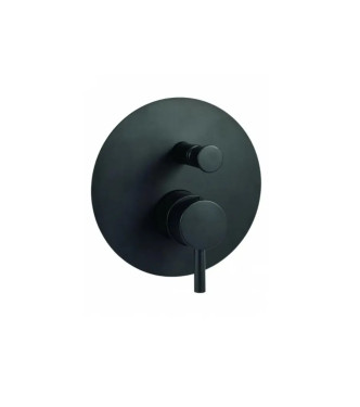 Set miscelatore lavabo e bidet senza leva con incasso doccia con deviatore nero opaco - Light di Paffoni