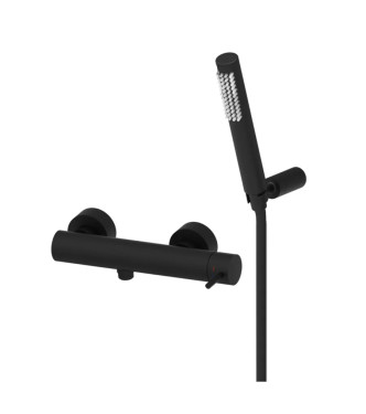 Set miscelatore lavabo e bidet senza leva con esterno doccia nero opaco - Light di Paffoni