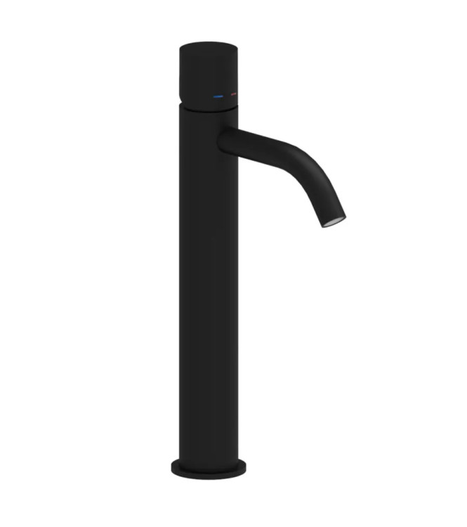 Set miscelatore lavabo prolungato e bidet senza leva con incasso doccia con deviatore nero opaco - Light di Paffoni