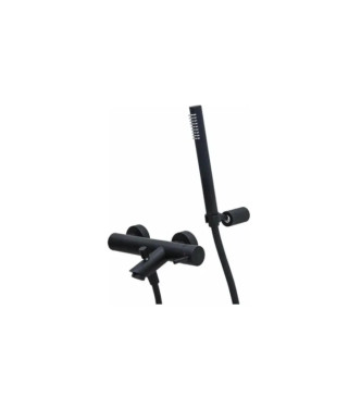 Set miscelatore incasso lavabo acciaio inox 24,8cm con bidet ed esterno doccia con supporto nero opaco - Light di Paffoni