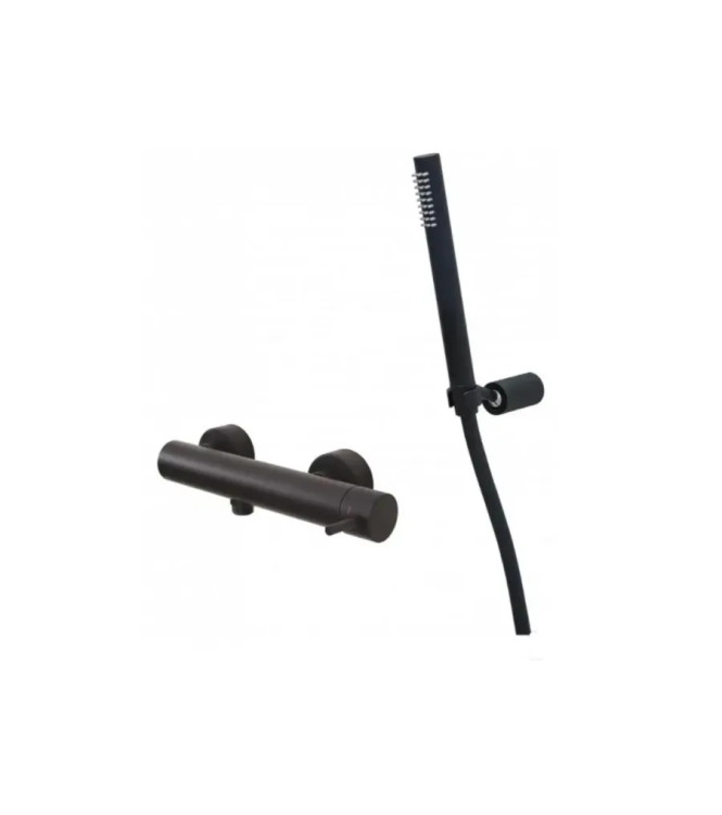Set miscelatore incasso lavabo acciaio inox 24,8cm con bidet ed esterno doccia nero opaco - Light di Paffoni