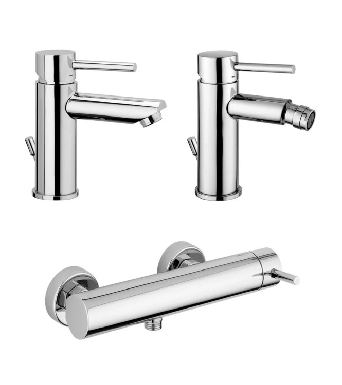 Miscelatori Paffoni Stick lavabo + bidet + doccia esterno in ottone cromato