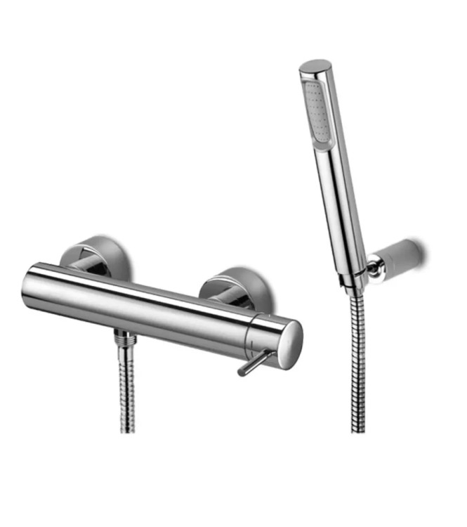 Set miscelatore lavabo prolungato e bidet senza leva con esterno doccia cromato - Light di Paffoni