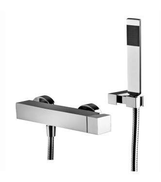 Set miscelatore lavabo 25x10 cm bocca 24 cm con bidet e esterno doccia cromato - Elle di Paffoni
