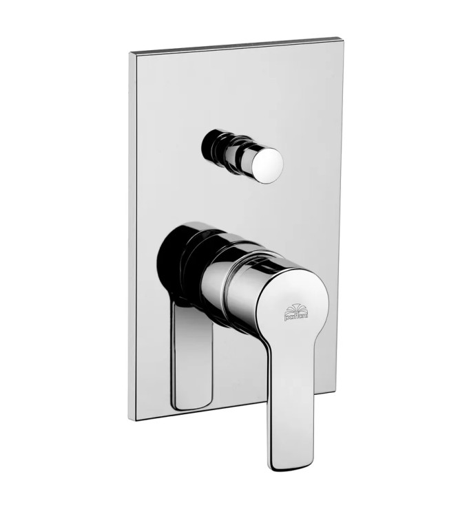 Set miscelatore lavabo bocca 20 cm e bidet con incasso doccia con deviatore cromato - Red di Paffoni