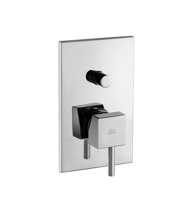 Set miscelatore lavabo e bidet con canna orientabile ed incasso doccia con deviatore e leva asta cromato - Level di Paffoni