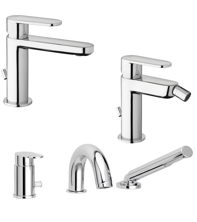 Paffoni Candy miscelatori lavabo bidet e miscelatore bordo vasca cromati