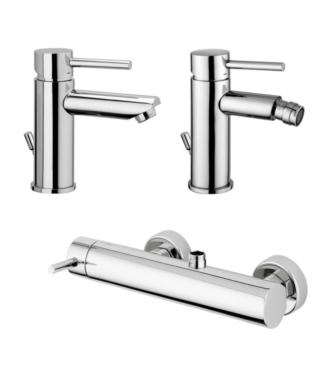 Miscelatori Paffoni Stick lavabo + bidet + doccia modello rovesciato in ottone cromato