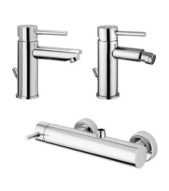 Miscelatori Paffoni Stick lavabo + bidet + doccia modello rovesciato in ottone cromato