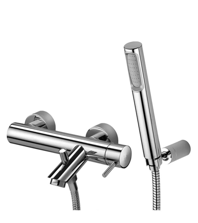 Set miscelatore incasso lavabo acciaio inox 12,3cm con bidet ed esterno doccia/vasca con supporto cromato - Light di Paffoni