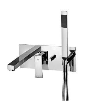 Set miscelatore lavabo 7x7 cm bocca 24 cm con bidet e incasso vasca cromato - Elle di Paffoni