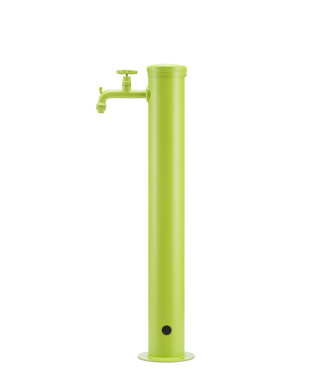 FONTANA CON RUBINETTO TONO SU TONO VERDE ACIDO