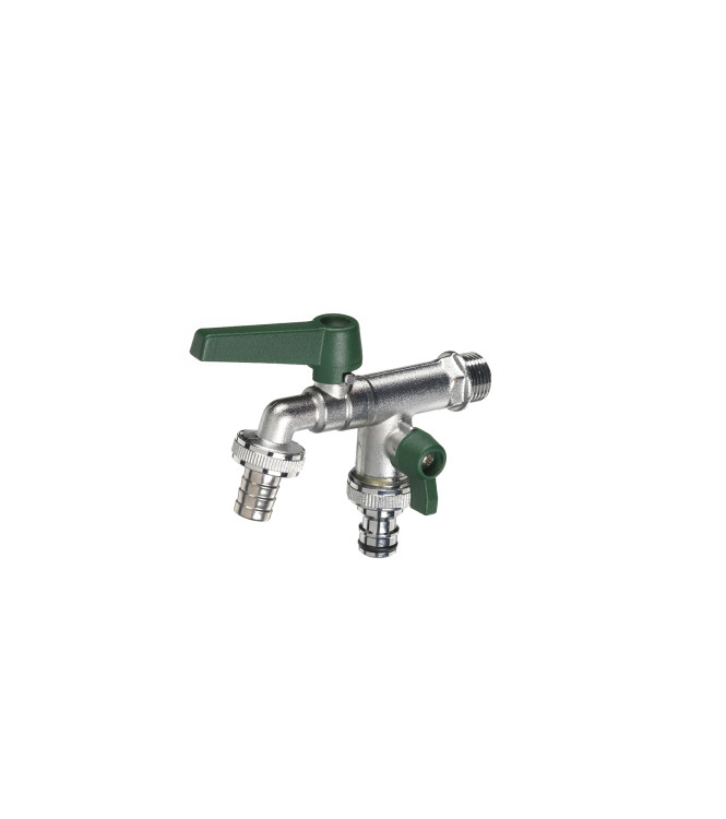 RUBINETTO DOPPIO CON LEVE VERDE