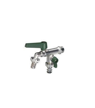 RUBINETTO DOPPIO CON LEVE VERDE