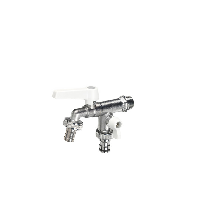 RUBINETTO DOPPIO CON LEVE BIANCO