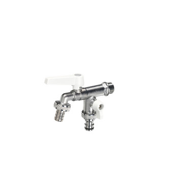 RUBINETTO DOPPIO CON LEVE BIANCO