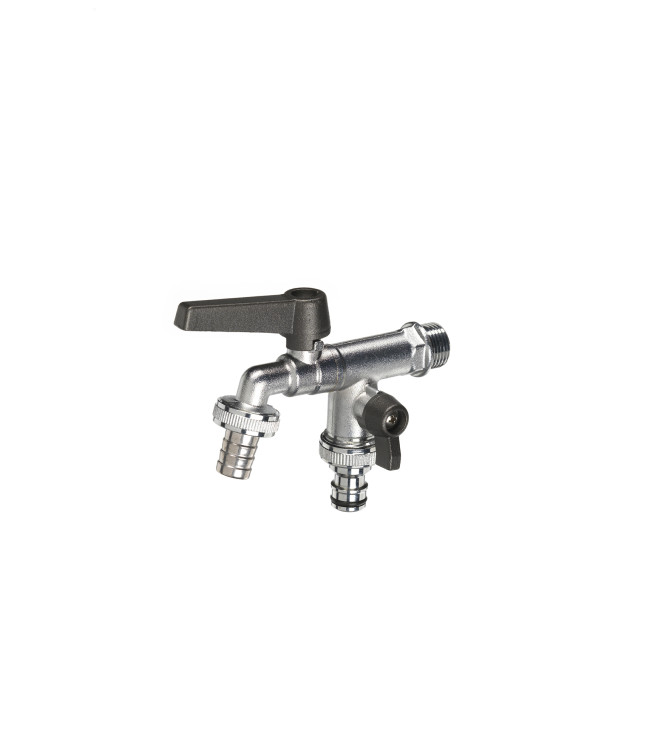RUBINETTO DOPPIO CON LEVE ANTRACITE