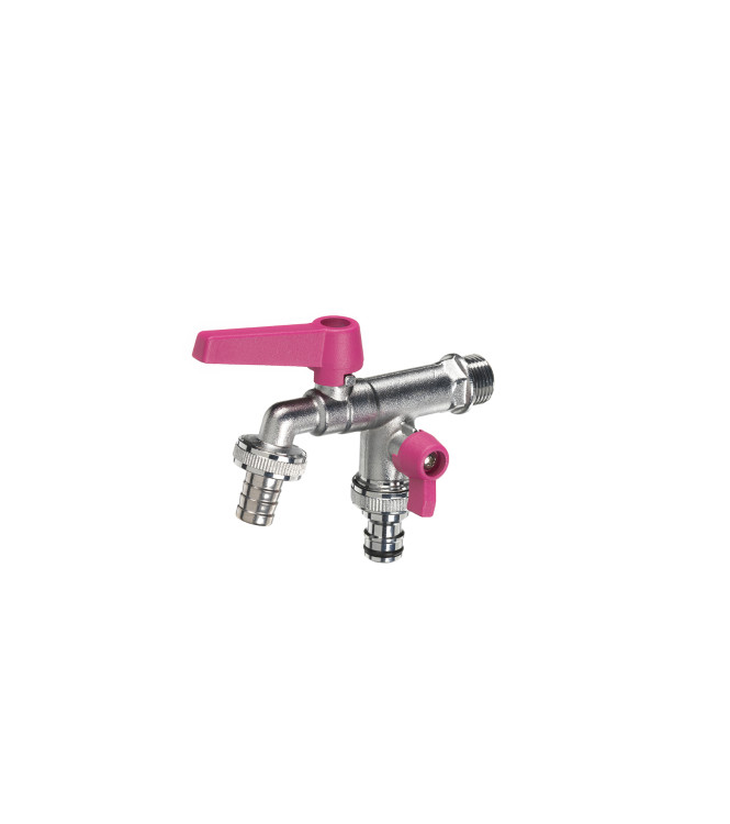 RUBINETTO DOPPIO CON LEVE CICLAMINO
