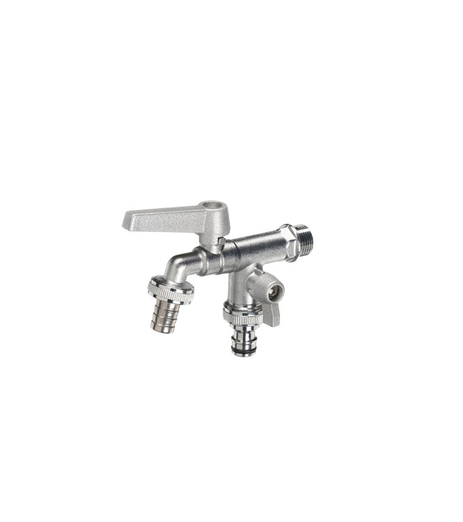 RUBINETTO DOPPIO CON LEVE ALLUMINIO
