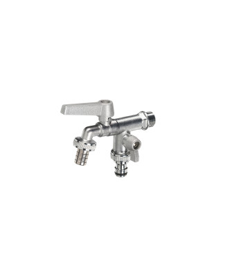RUBINETTO DOPPIO CON LEVE ALLUMINIO