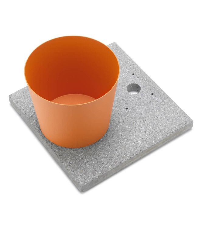 BASE IN GRANIGLIA CON VASCHETTA ARANCIONE