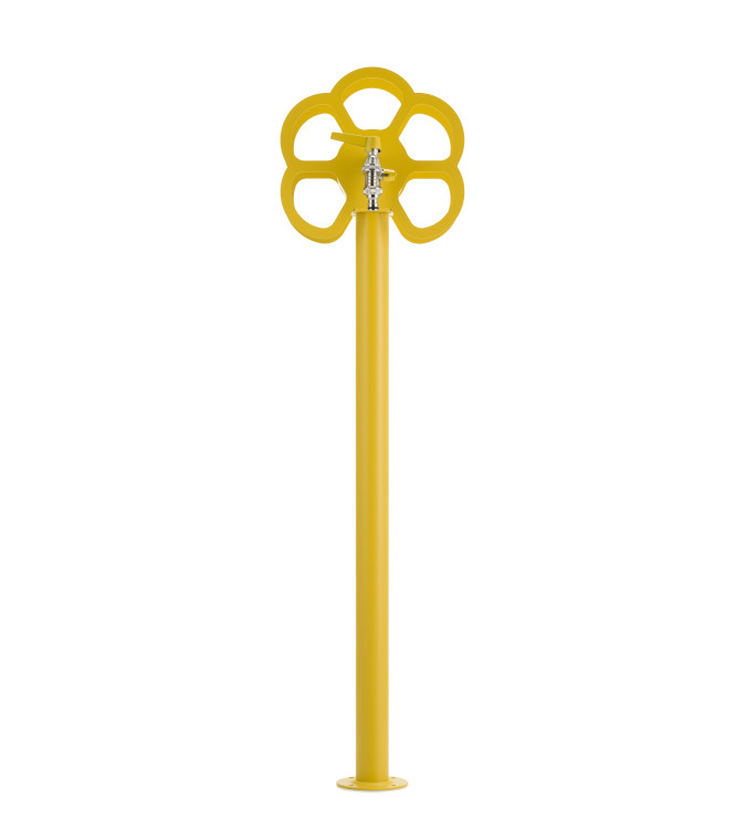 FONTANA CON CON PORTAGOMMA A FIORE GIALLO