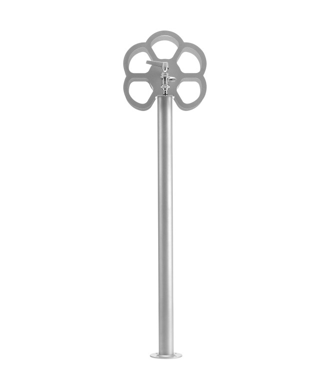 FONTANA CON CON PORTAGOMMA A FIORE ALLUMINIO