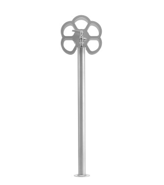 FONTANA CON CON PORTAGOMMA A FIORE ALLUMINIO