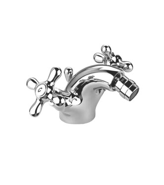 Miscelatori retrò lavabo + bidet Paffoni iris in ottone cromato con pilette