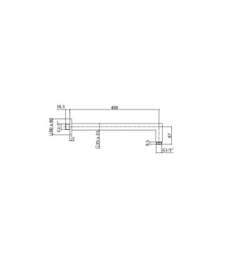Braccio doccia quadro 40 cm nero opaco - Paffoni