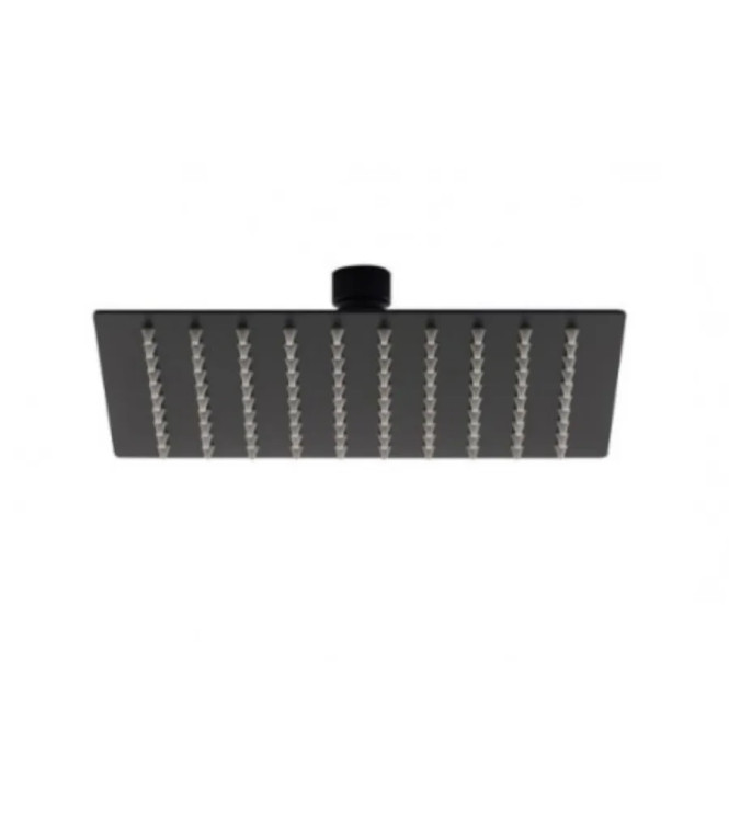 Soffione quadrato ispezionabile 20 x 20 cm in metallo nero opaco - Syncro di Paffoni