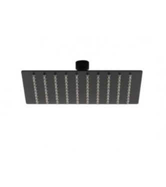 Soffione quadrato ispezionabile 20 x 20 cm in metallo nero opaco - Syncro di Paffoni